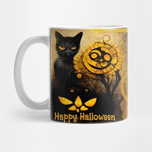 Black Kitty on Halloween Mug